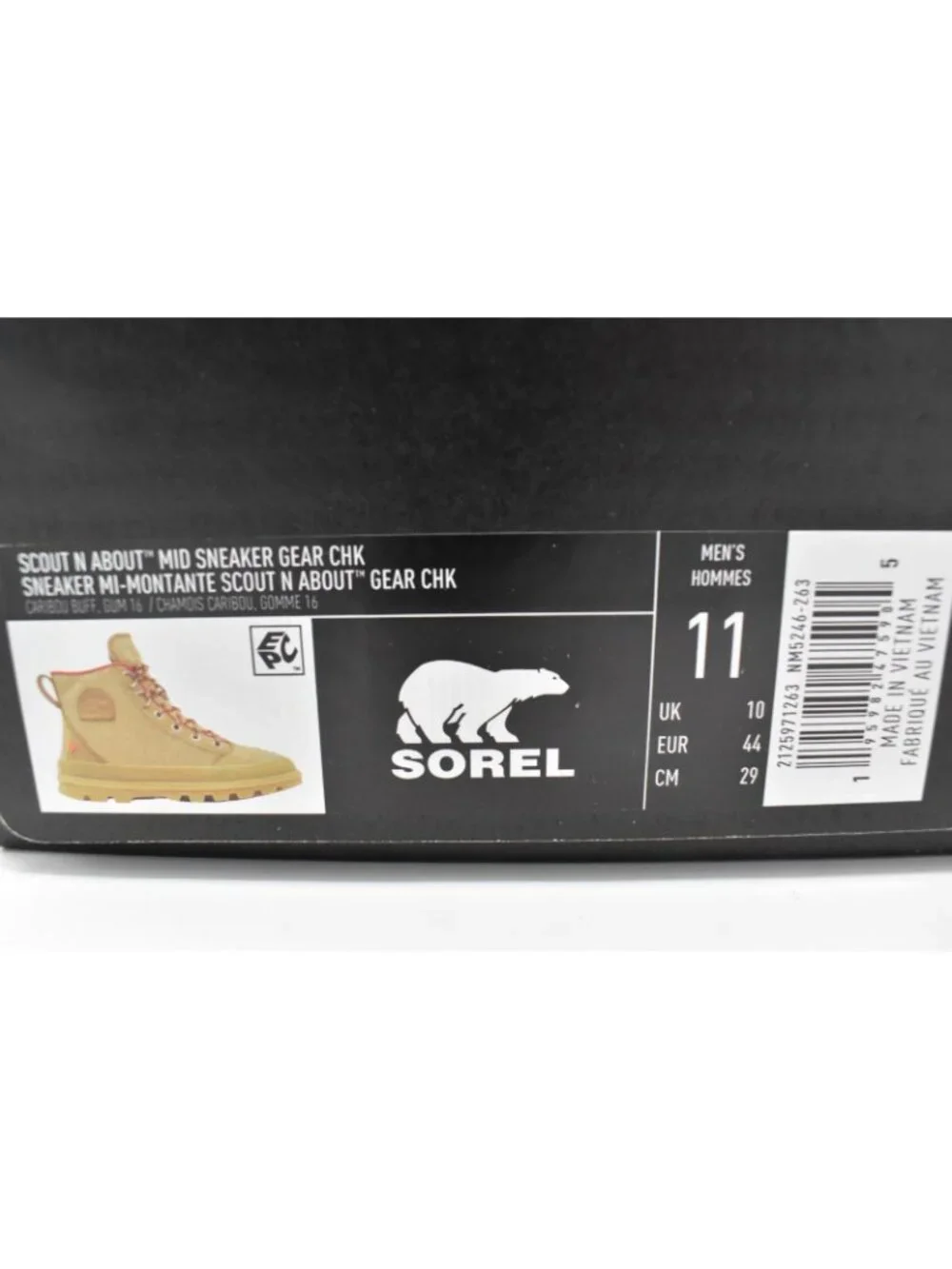 Sorel Mens Size 11 Scout N About Mid Lace Up‎ Caribou Buff Chukka Sneaker Boots